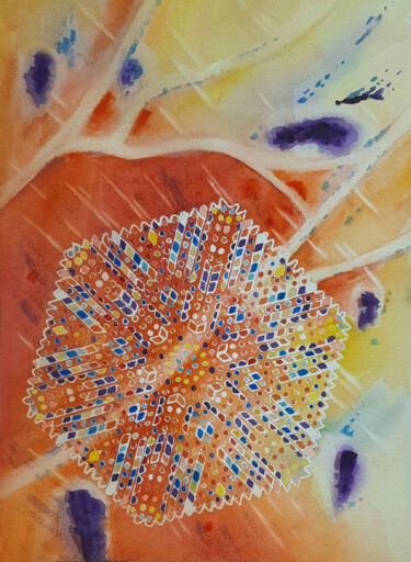 Schilderij getiteld "Ladka rose Svet Urs…" door Evgenia Rod Borovikova, Origineel Kunstwerk, Aquarel