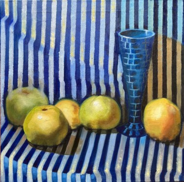 Painting titled "Antonovka apples" by Šķūnītis, Original Artwork, Oil