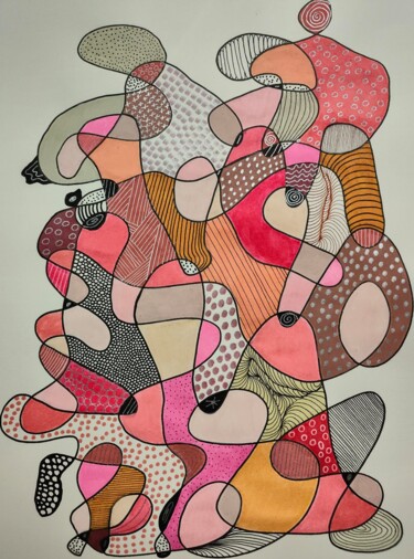 "Abstrakcja Zentangle" başlıklı Resim Katarzyna Mroczek tarafından, Orijinal sanat, Işaretleyici