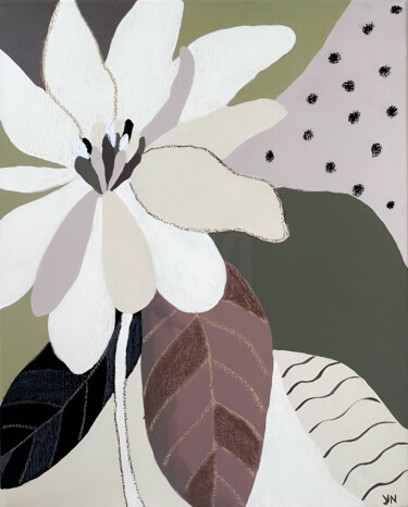 "Exotic abstract flo…" başlıklı Tablo Yulia Nova tarafından, Orijinal sanat, Akrilik Ahşap Sedye çerçevesi üzerine monte edi…