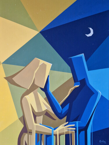 绘画 标题为“Carezza” 由Bislak, 原创艺术品, 丙烯 安装在木质担架架上