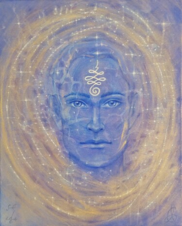 Painting titled "Unalome. Enlightenm…" by Anna Gorlight, Original Artwork, Acrylic Mounted on Wood Stretcher frame