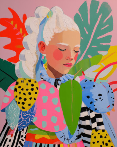 Digital Arts με τίτλο "Albino Girl Couture" από Sasha Robinson, Αυθεντικά έργα τέχνης, Ψηφιακή εκτύπωση