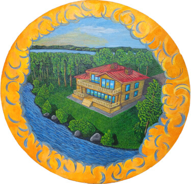 Peinture intitulée "Summer Landscape La…" par Natalya Popovtseva, Œuvre d'art originale, Acrylique