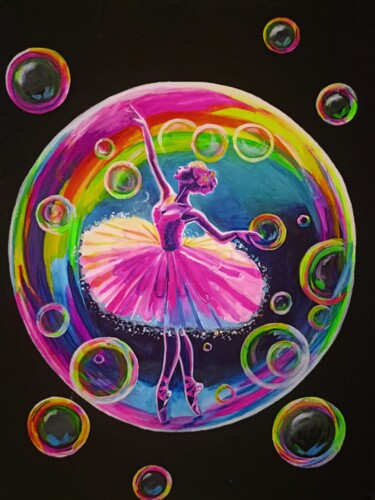 Pintura intitulada "Rhapsody in Ballet#3" por Антонина Мудрова, Obras de arte originais, Acrílico