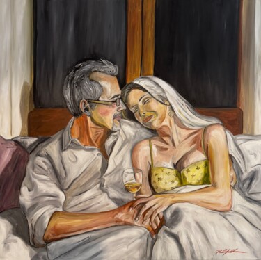 Pittura intitolato "L’amore" da Roberto Cafarotti, Opera d'arte originale, Olio Montato su Telaio per barella in legno