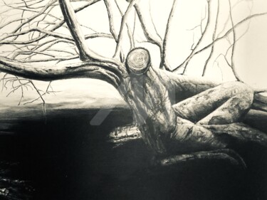 Ζωγραφική με τίτλο "Arbre 2" από Nina-Jeanne, Αυθεντικά έργα τέχνης, Ακρυλικό Τοποθετήθηκε στο Άλλος άκαμπτος πίνακας