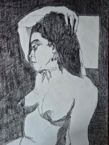 Dessin intitulée "ALBA" par Rosemay Dahan, Œuvre d'art originale, Fusain