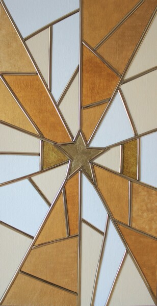 "Christmas Magic Gol…" başlıklı Tablo Nadezda Dick (Line Art Mood) tarafından, Orijinal sanat, Akrilik Ahşap panel üzerine m…