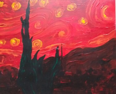 "Hommage à Van Gogh…" başlıklı Tablo Jose Serrano tarafından, Orijinal sanat, Akrilik Ahşap Sedye çerçevesi üzerine monte ed…