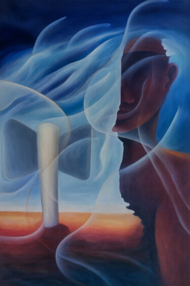 Painting titled "Xangô" by Tânia Erance (T.Erance), Original Artwork, Acrylic Mounted on Wood Panel