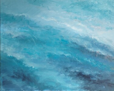Ζωγραφική με τίτλο "Turquoise Breath -…" από Larisa Sidorova (Alsi), Αυθεντικά έργα τέχνης, Λάδι Τοποθετήθηκε στο Ξύλινο φορ…