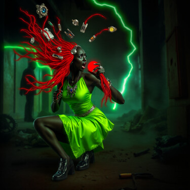 Arte digitale intitolato "Power Wave" da Kubicol, Opera d'arte originale, Stampa digitale