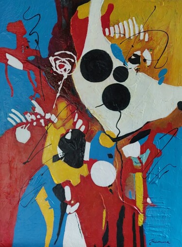 "REF 18-25 - Liberté…" başlıklı Tablo Jeanne tarafından, Orijinal sanat, Akrilik Ahşap Sedye çerçevesi üzerine monte edilmiş