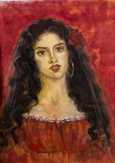 Painting titled "Carmen" by Camilla Bayrá, Original Artwork, Oil Mounted on Wood Panel