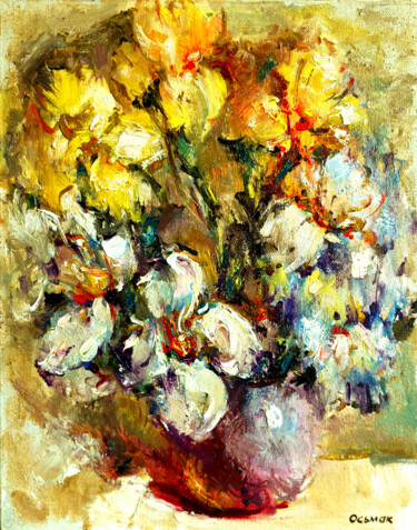 Ζωγραφική με τίτλο "Sunny Bouquet" από Vladyslav Osmak, Αυθεντικά έργα τέχνης, Λάδι