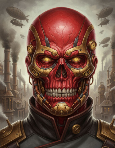 "le crane rouge" başlıklı Dijital Sanat José Espiguinha tarafından, Orijinal sanat, Dijital Resim