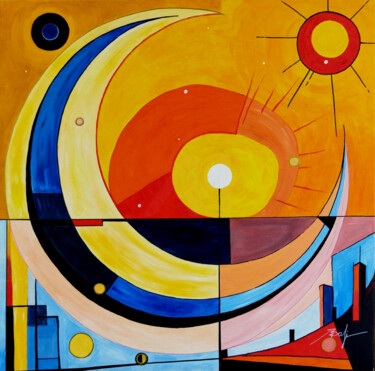 "Star named sun" başlıklı Tablo Natasha Bali tarafından, Orijinal sanat, Akrilik Ahşap Sedye çerçevesi üzerine monte edilmiş