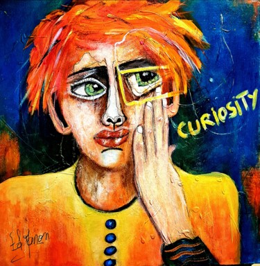 Peinture intitulée "Indiscret" par Edwige Manon (edman), Œuvre d'art originale, Acrylique Monté sur Châssis en bois