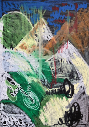 Painting titled "Dynamic Abstract Mo…" by Evgeniya Minina Zhemi, Original Artwork, Pastel
