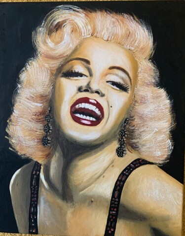Malerei mit dem Titel "Marylin Monroe" von Peintures Mbesse, Original-Kunstwerk, Acryl