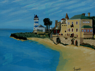 Painting titled "European Lighthouse" by Anthony Dunphy, Original Artwork, Acrylic