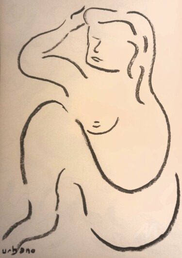 Dessin intitulée "Femme contemporaine…" par Roberto Urbano, Œuvre d'art originale, Fusain