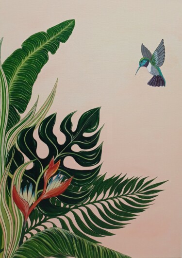 "Тропические листья…" başlıklı Tablo Светлана Хухарева tarafından, Orijinal sanat, Akrilik Diğer sert panel üzerine monte ed…