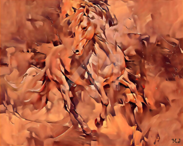 Arts numériques intitulée "galloping horse #1" par Armajay, Œuvre d'art originale, Peinture numérique