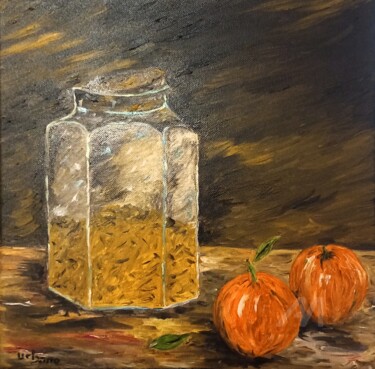 Peinture intitulée "Le sucrier et les o…" par Roberto Urbano, Œuvre d'art originale, Huile Monté sur Châssis en bois