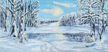 "A sunlit winter lan…" başlıklı Tablo Наталья Поповцева tarafından, Orijinal sanat, Akrilik