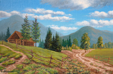 Peinture intitulée "Abandoned house" par Genya Malishew, Œuvre d'art originale, Huile