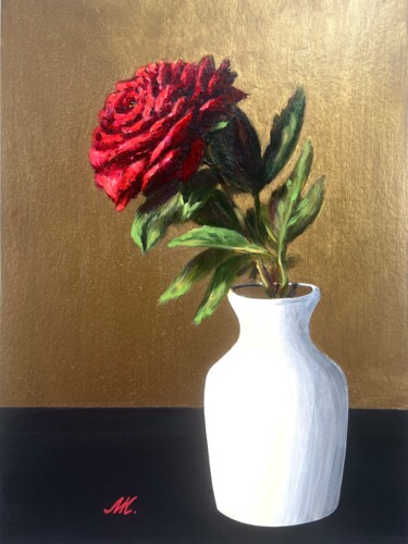 Peinture intitulée "Passion in Bloom —…" par Marina Kozyr, Œuvre d'art originale, Huile Monté sur Carton