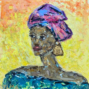 Pintura intitulada "African Queen Impas…" por Vilma Gataveckiene, Obras de arte originais, Óleo