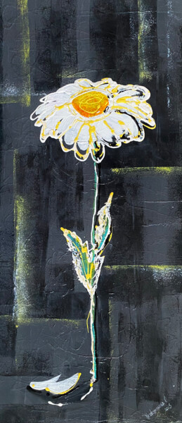 Ζωγραφική με τίτλο "Chamomile" από Volodymyr Nezdiimynoha, Αυθεντικά έργα τέχνης, Ακρυλικό Τοποθετήθηκε στο Ξύλινο φορείο σκ…