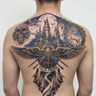 "tatouage harry pott…" başlıklı Dijital Sanat José Espiguinha tarafından, Orijinal sanat, Dijital Resim