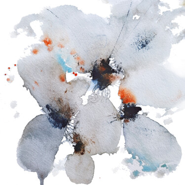 Painting titled "Cobalt Contrast Abs…" by Tani Soul, Original Artwork, Watercolor