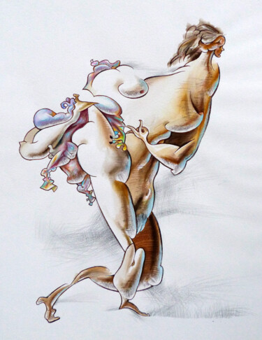 ",,A woman with a ch…" başlıklı Resim Yo-Ma-Yo tarafından, Orijinal sanat, Kalem