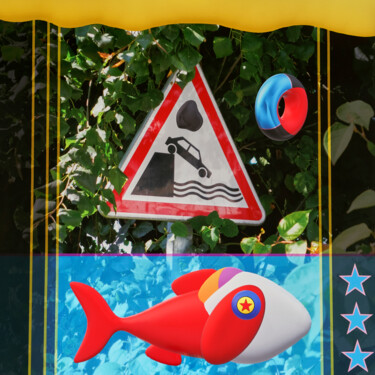 "Voiture tombant dan…" başlıklı Dijital Sanat Loïc Frère tarafından, Orijinal sanat, Dijital Resim Alüminyum üzerine monte e…