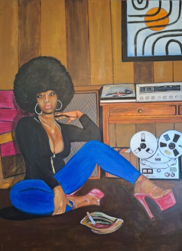 Painting titled "Retro Way" by Leonard Le'Doux Jr., Original Artwork, Acrylic