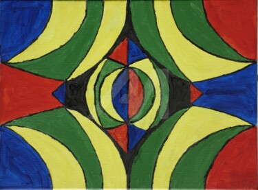 Malerei mit dem Titel "Round 3" von Tarvo Merkällinen, Original-Kunstwerk, Acryl