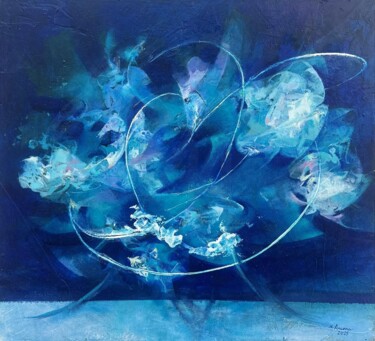 Ζωγραφική με τίτλο "Energie cibernetiche" από Nicola Ancona, Αυθεντικά έργα τέχνης, Λάδι Τοποθετήθηκε στο Ξύλινο φορείο σκελ…