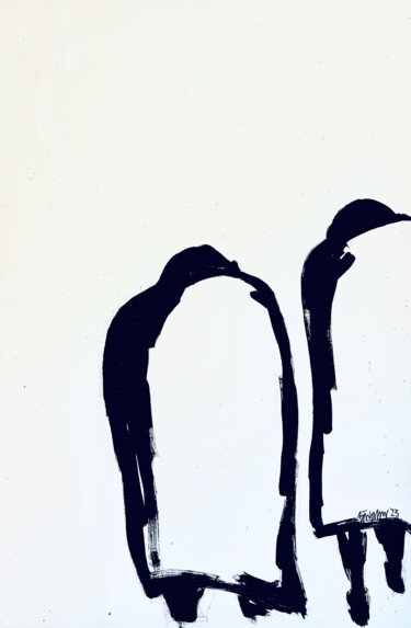 Malerei mit dem Titel "Road to No Währ" von Bernd Bärfacker, Original-Kunstwerk, Acryl