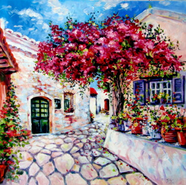 Peinture intitulée "Mediterranean street" par Anna Brigitta Kovacs (KAB), Œuvre d'art originale, Acrylique Monté sur Châssis…