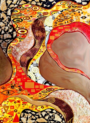 "Klimt inspired larg…" başlıklı Tablo Bast tarafından, Orijinal sanat, Akrilik