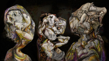 Printmaking titled ",,Adam, Eve and Cai…" by Yo-Ma-Yo, Original Artwork, Acrylic