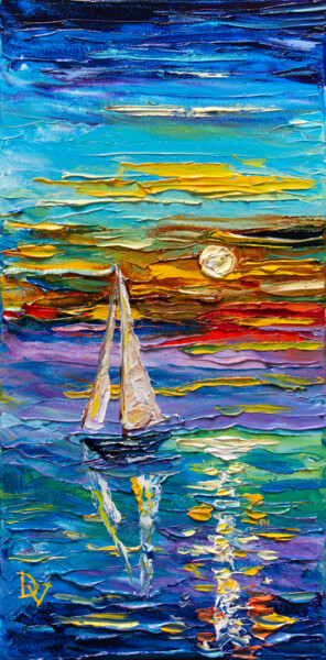 "Sea of Colors" başlıklı Tablo Vladyslav Durniev tarafından, Orijinal sanat, Petrol Ahşap Sedye çerçevesi üzerine monte edil…