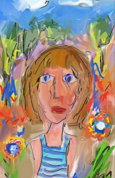 Digital Arts titled "La fillette..." by Jacky Patin, Original Artwork, Digital Painting