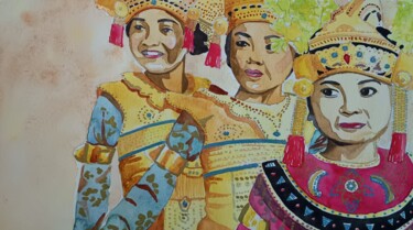 Painting titled "Aquarelle originale…" by Lune Et Animo, Original Artwork, Watercolor