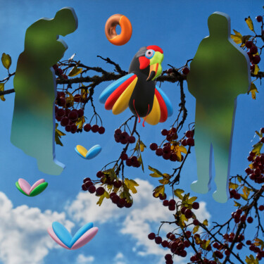 Digital Arts titled "Essai (sous un ciel…" by Loïc Frère, Original Artwork, Digital Painting Mounted on Aluminium